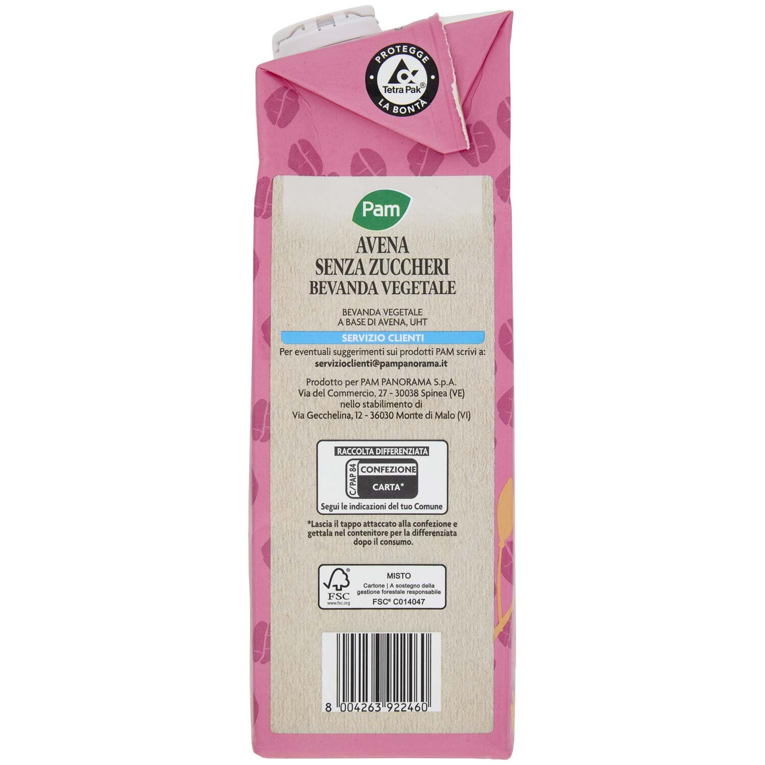 PAM Avena Senza Zuccheri Bevanda Vegetale 1 L – immagine 6
