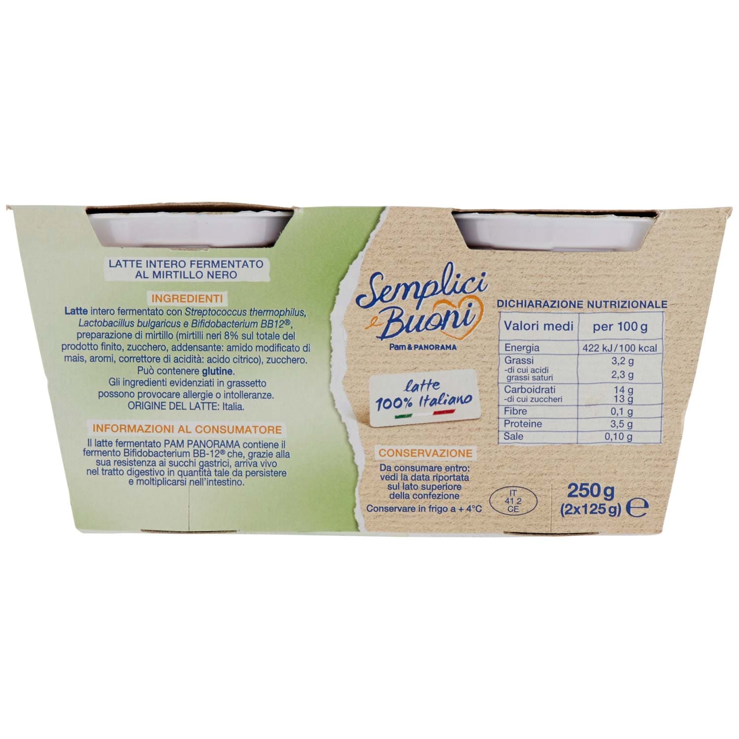 SEMPLICI E BUONI Probiotico al Mirtillo Nero 2 x 125 g – immagine 5