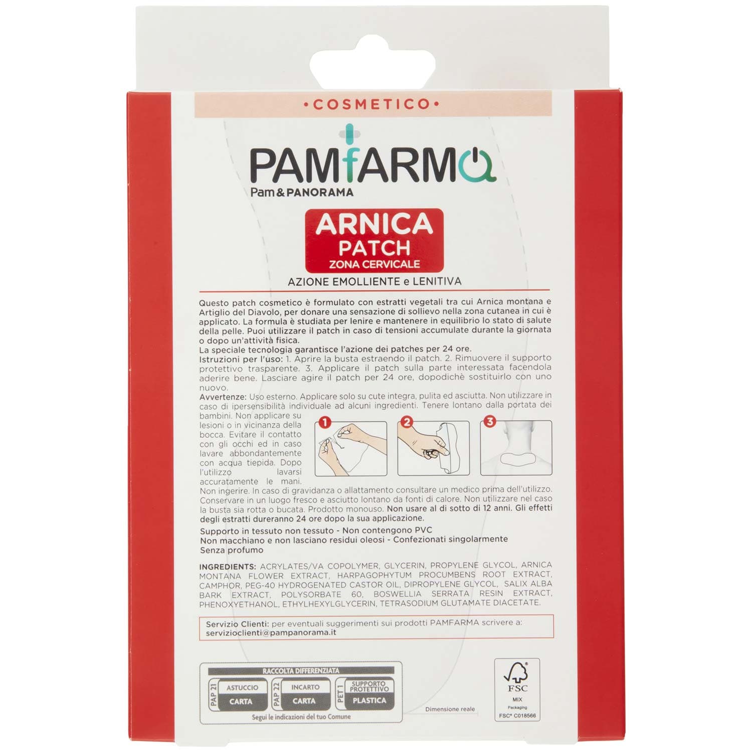Arnica Patch Zona Cervicale Azione Emolliente e Lenitiva 8 x 21,5 cm 4 pz – immagine 5