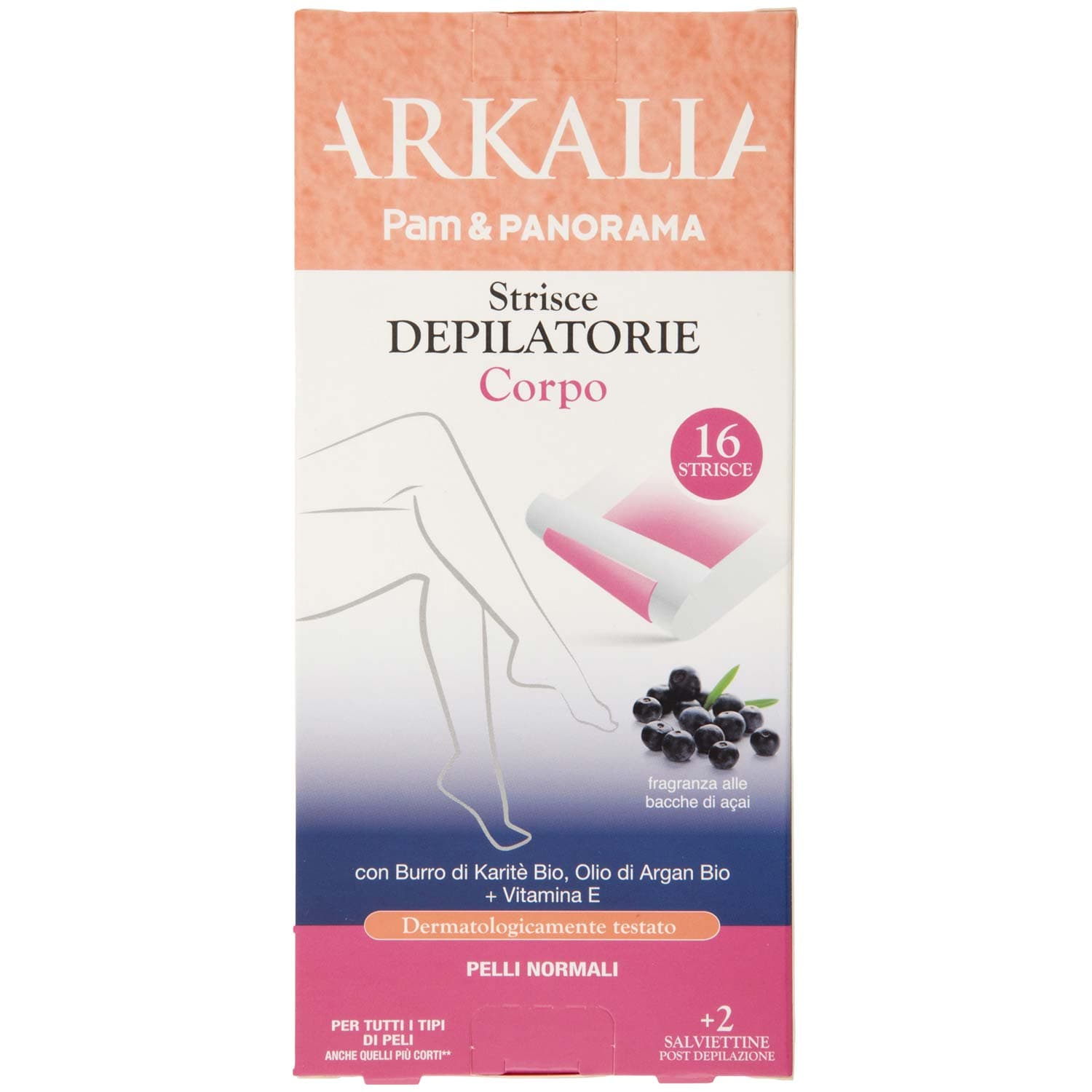 ARKALIA Strisce Depilatorie Corpo Pelli Normali 16 pz + 2 Salviettine Post Depilazione – immagine 3