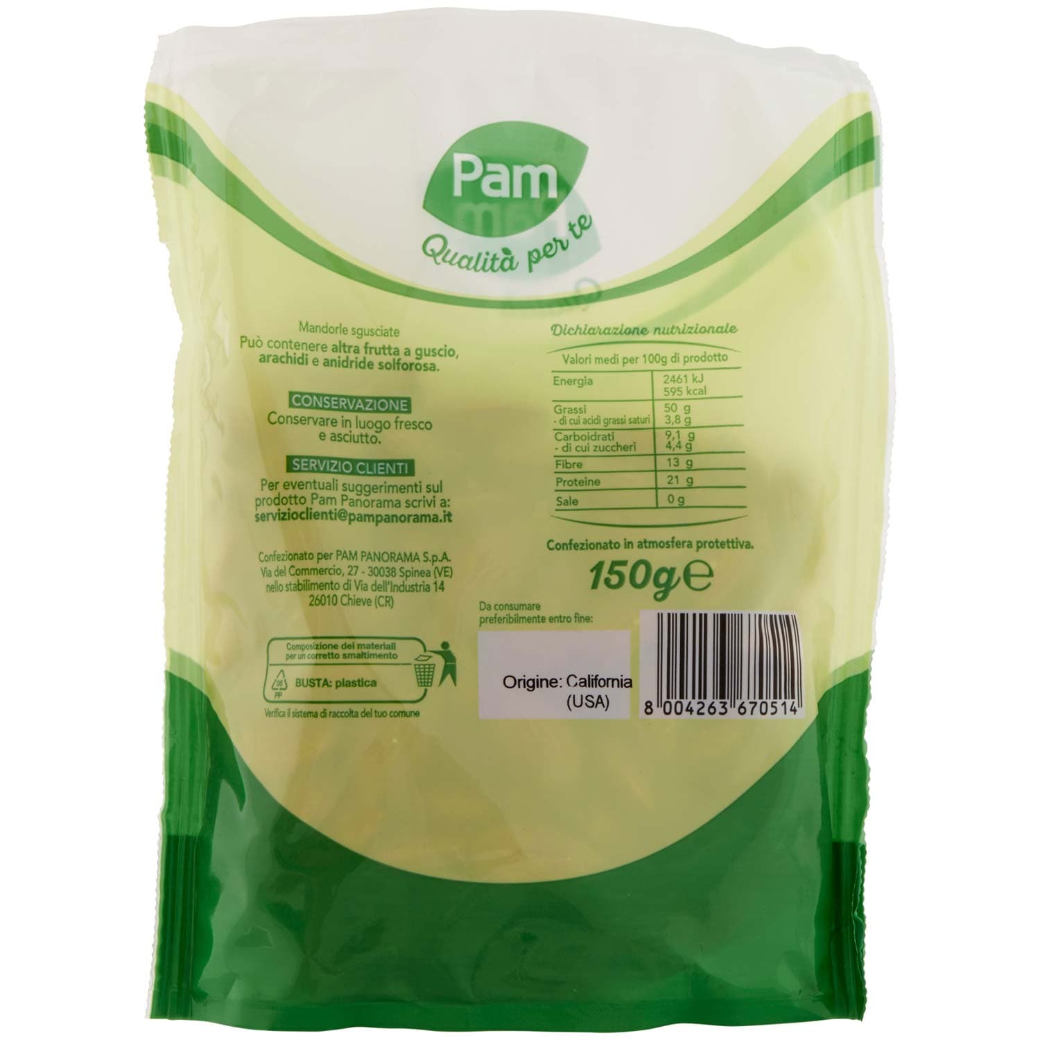 PAM Qualità per te Mandorle Sgusciate 150 g – immagine 5