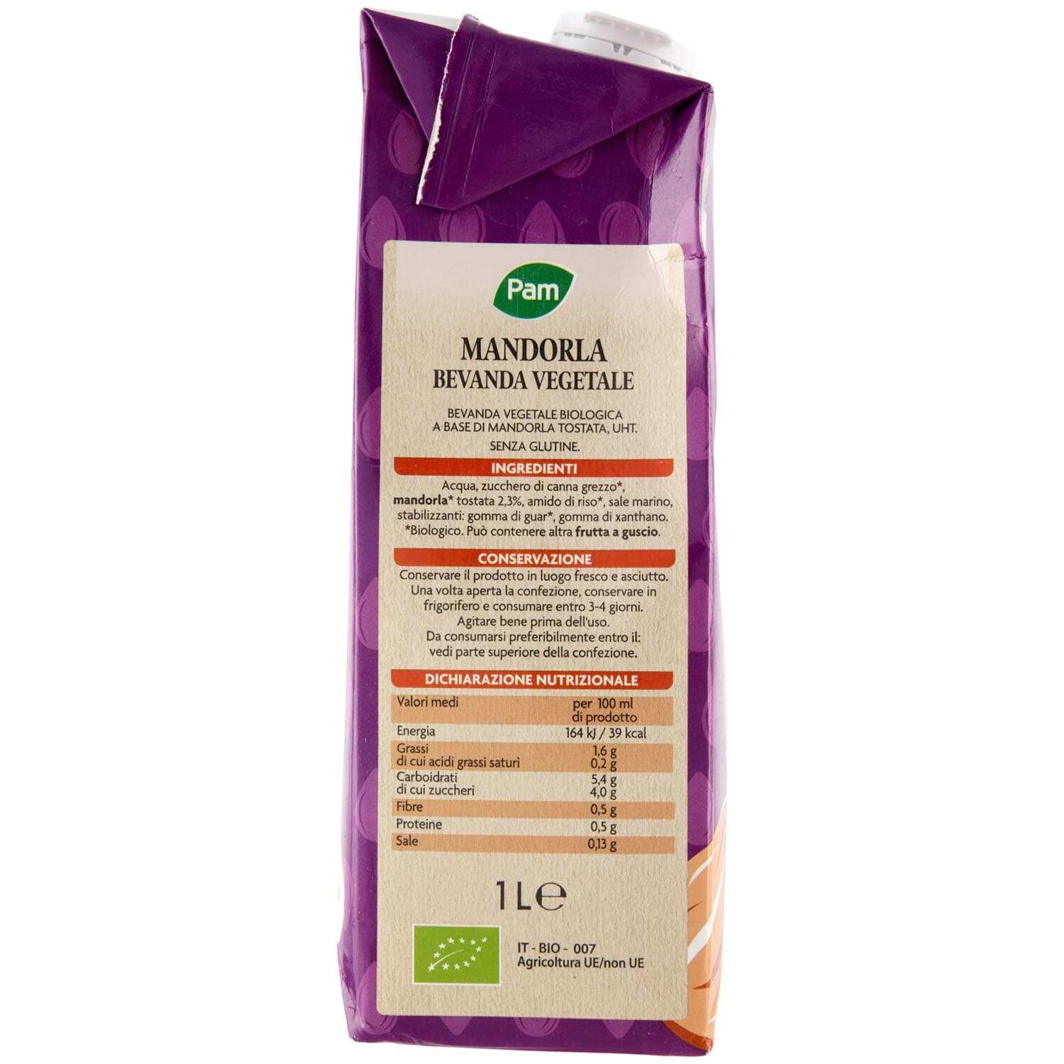 PAM Mandorla Biologica Bevanda Vegetale 1 L – immagine 4