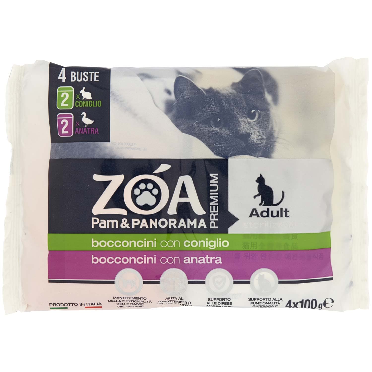 ZOA PREMIUM Adult bocconcini 2 con coniglio 2 con anatra 4 x 100 g – immagine 3