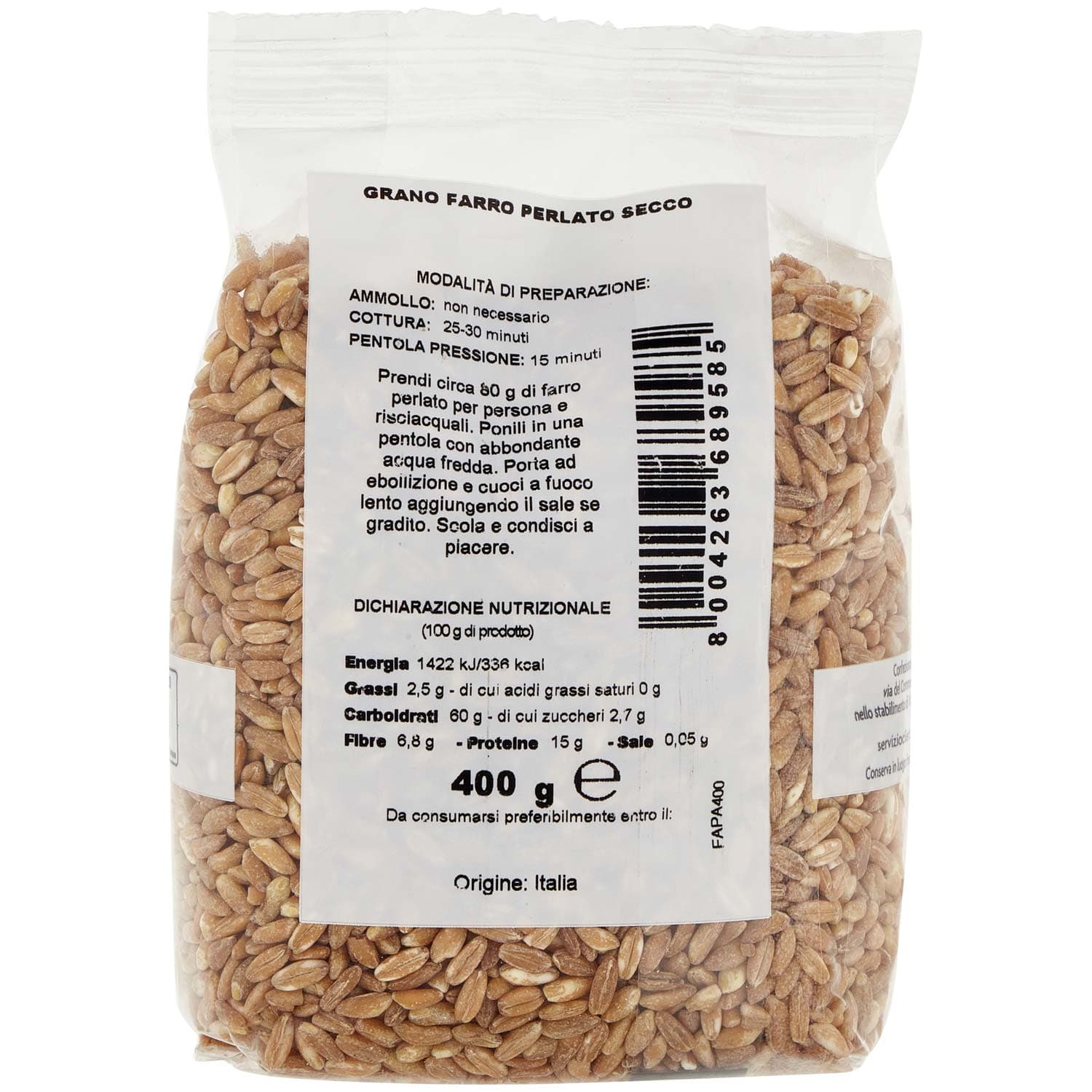 PAM Qualità per te Farro Perlato 400 g – immagine 5