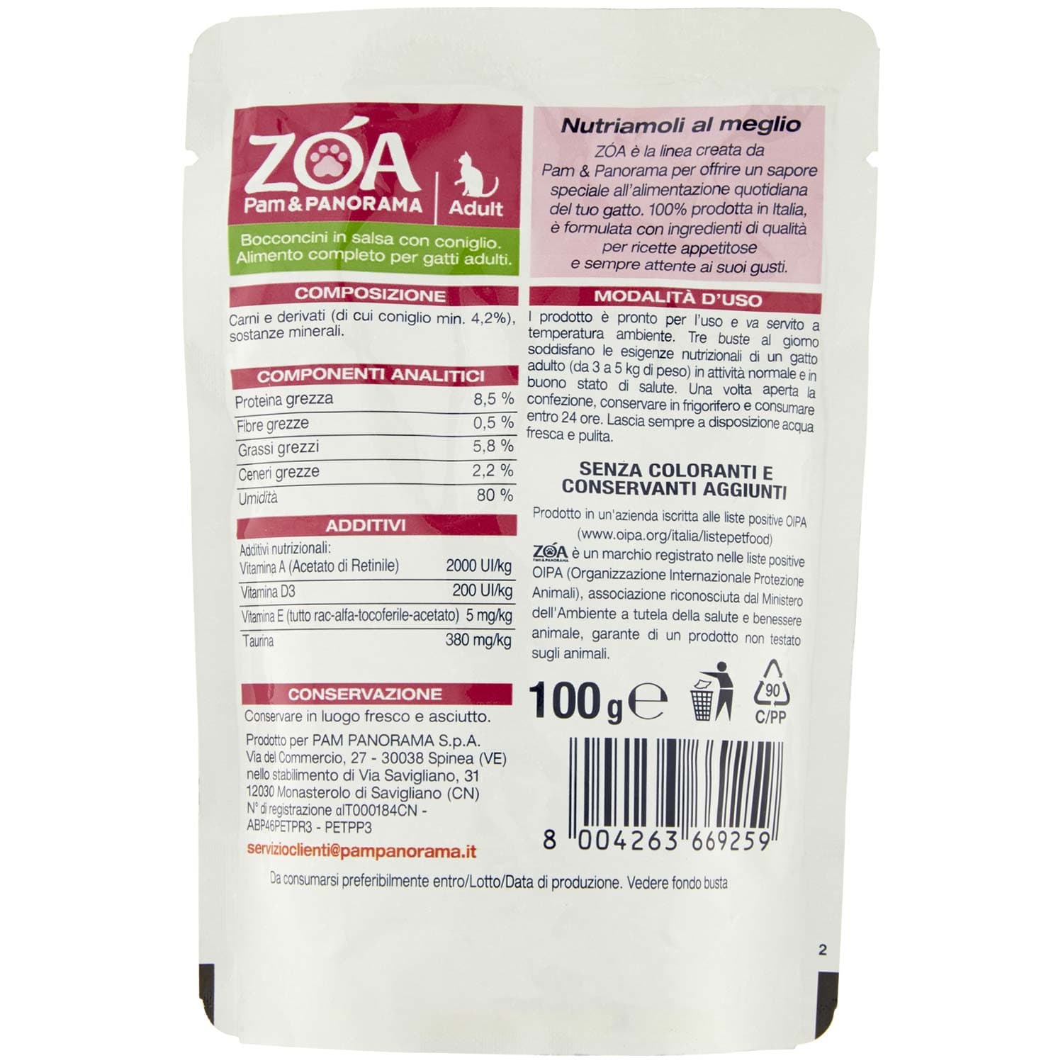ZOA Adult Bocconcini in Salsa con Coniglio 100 g – immagine 5