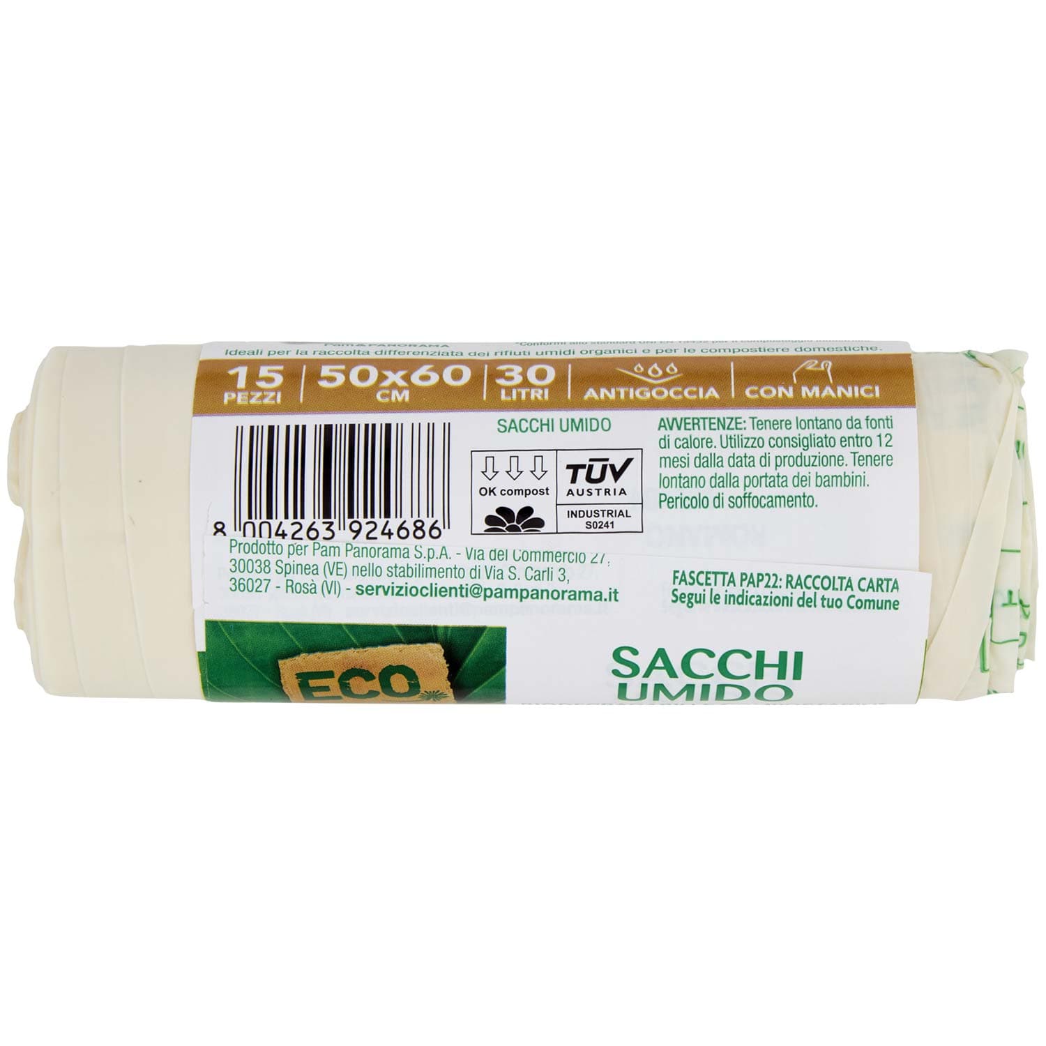ECO Sacchi Umido Biodegradabili e Compostabili* 50 x 60 cm 30 Litri 15 pz – immagine 7