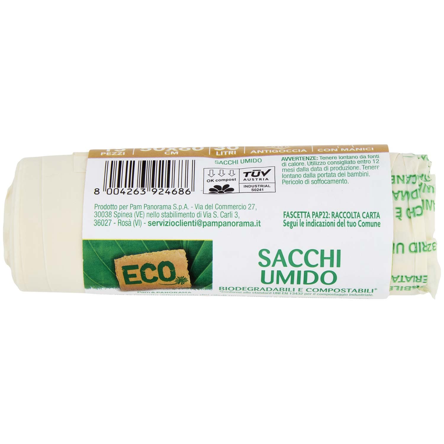 ECO Sacchi Umido Biodegradabili e Compostabili* 50 x 60 cm 30 Litri 15 pz – immagine 8
