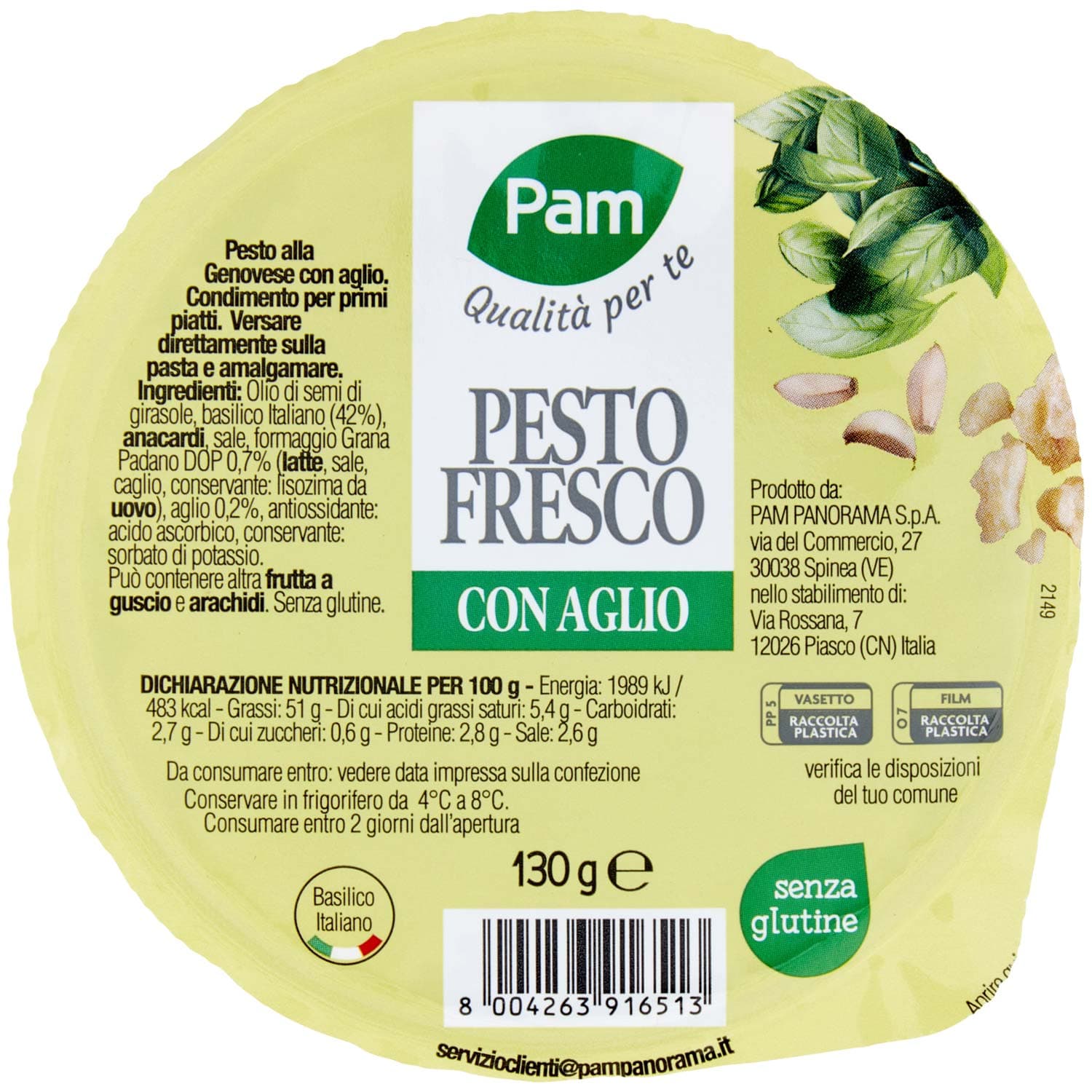 PAM Qualità per te Pesto Fresco con Aglio 130 g – immagine 3