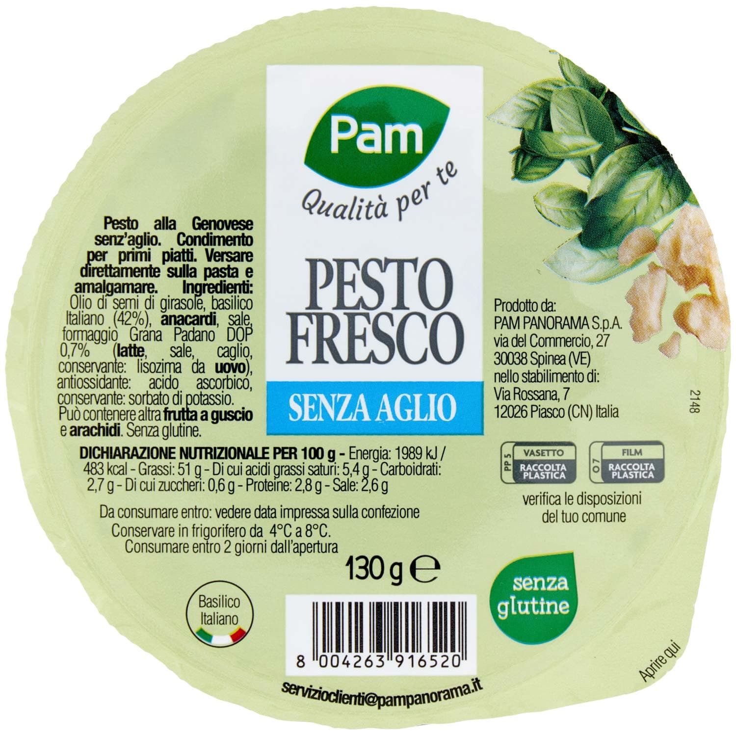PAM Qualità per te Pesto Fresco Senza Aglio 130 g – immagine 3