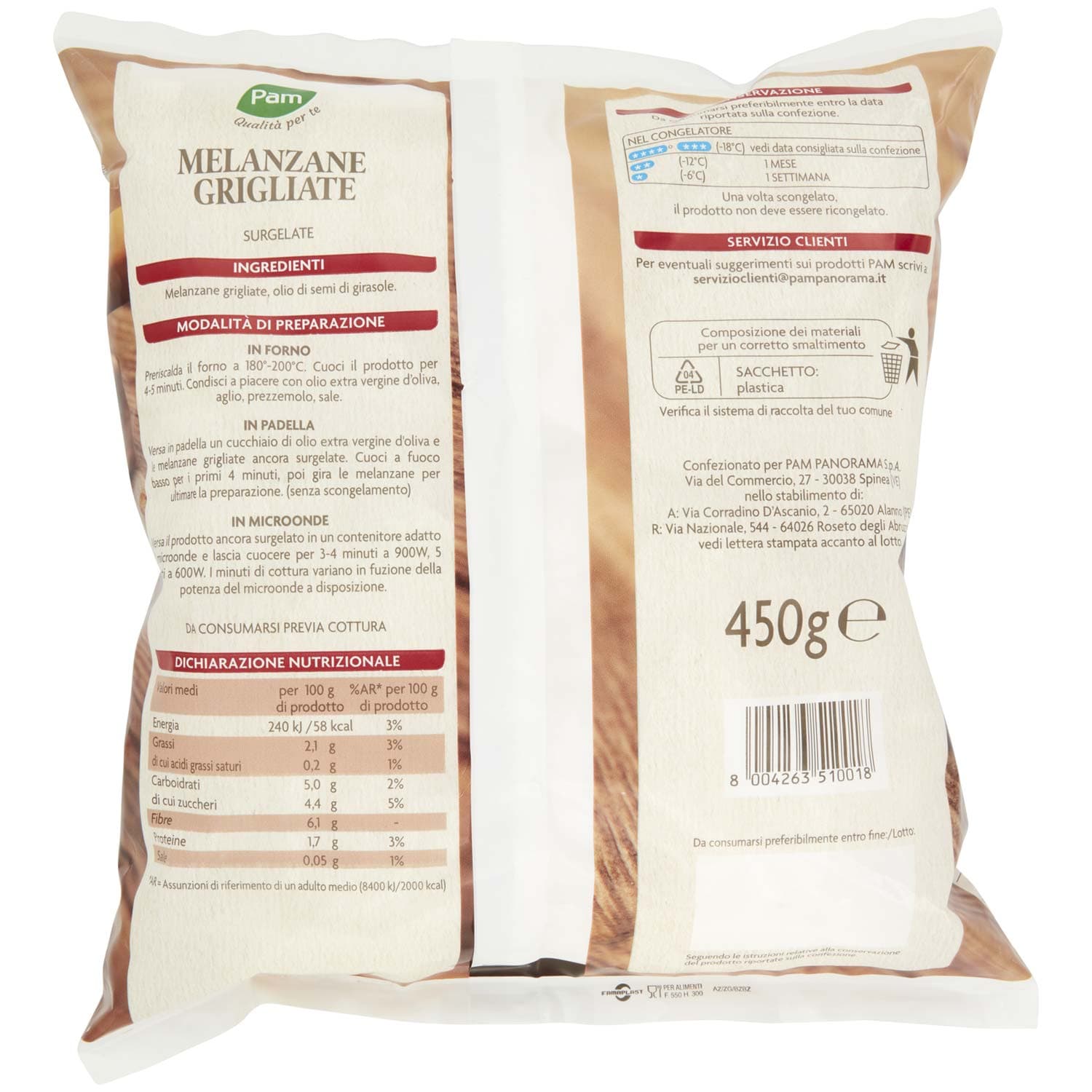 PAM PANORAMA Melanzane Grigliate surgelate 450 g – immagine 5