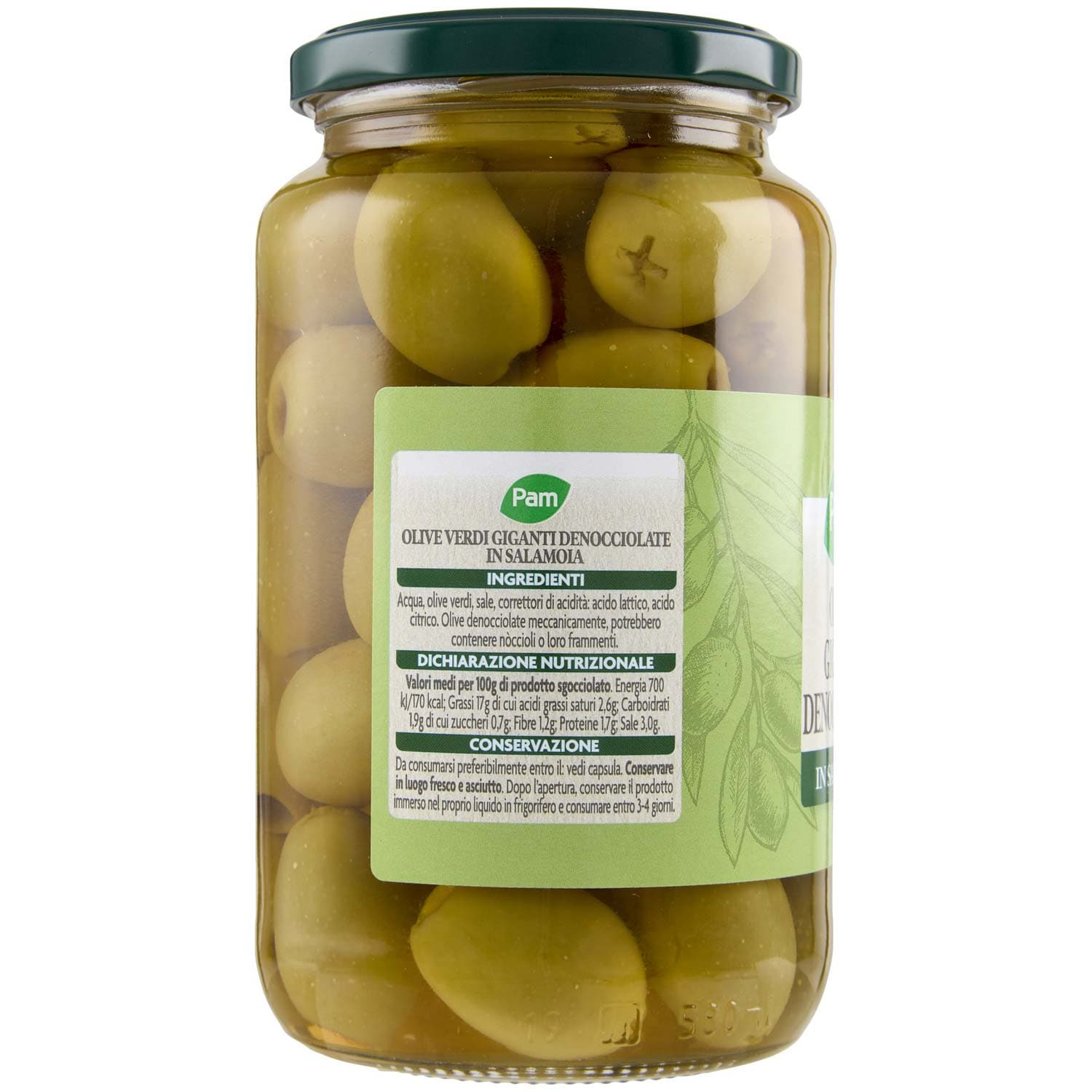 PAM Olive Giganti Denocciolate in Salamoia 545 g – immagine 4