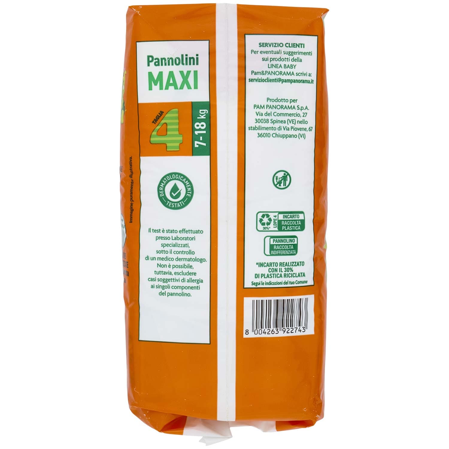 PAM PANORAMA Linea Baby Pannolini Maxi Taglia 4 7-18 Kg 18 pz – immagine 4