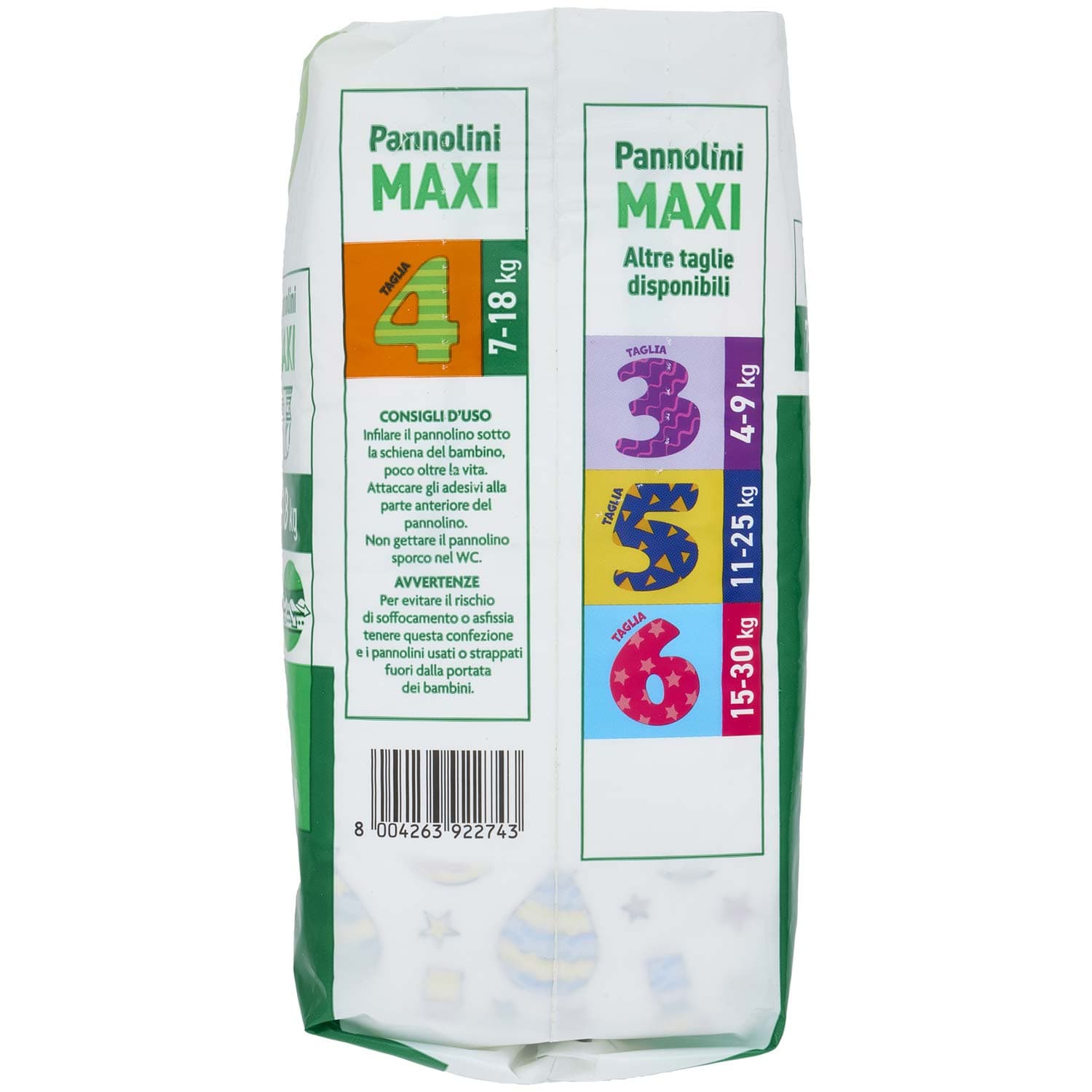 PAM PANORAMA Linea Baby Pannolini Maxi Taglia 4 7-18 Kg 18 pz – immagine 6