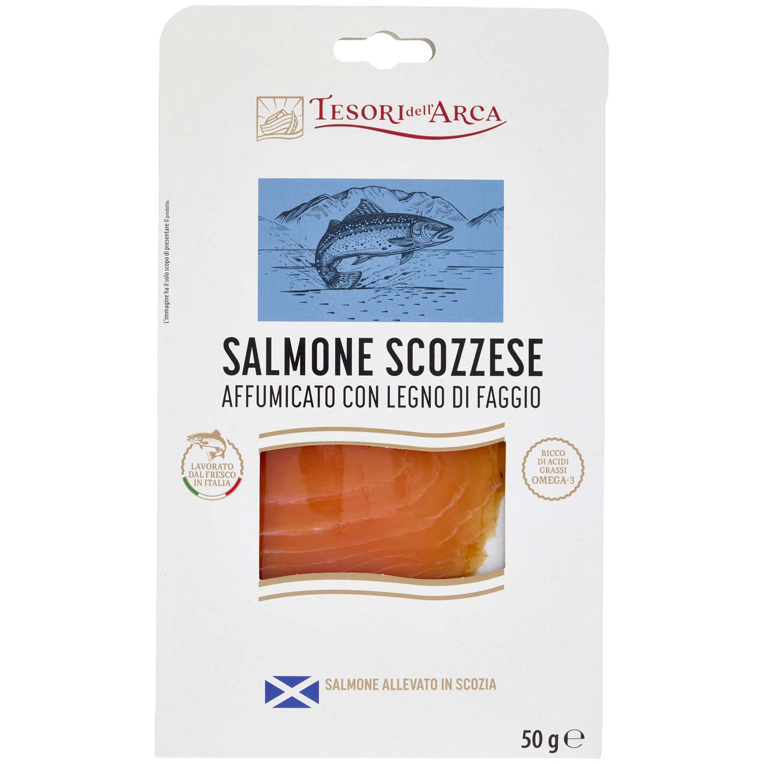 TESORI DELL'ARCA Salmone Scozzese Affumicato con Legno di Faggio 50 g – immagine 3