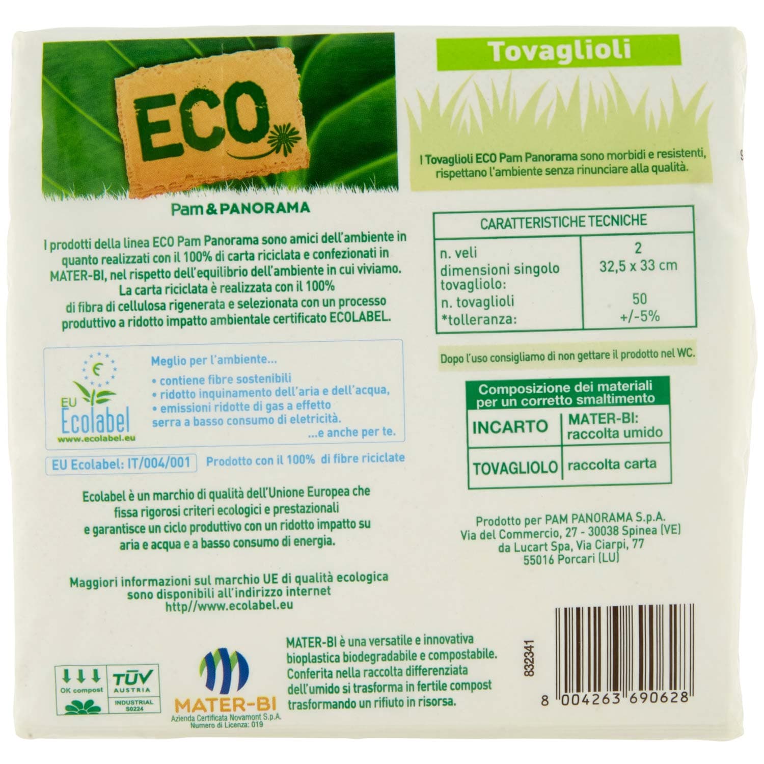 ECO Tovaglioli bianchi 2 veli 50 pz – immagine 5
