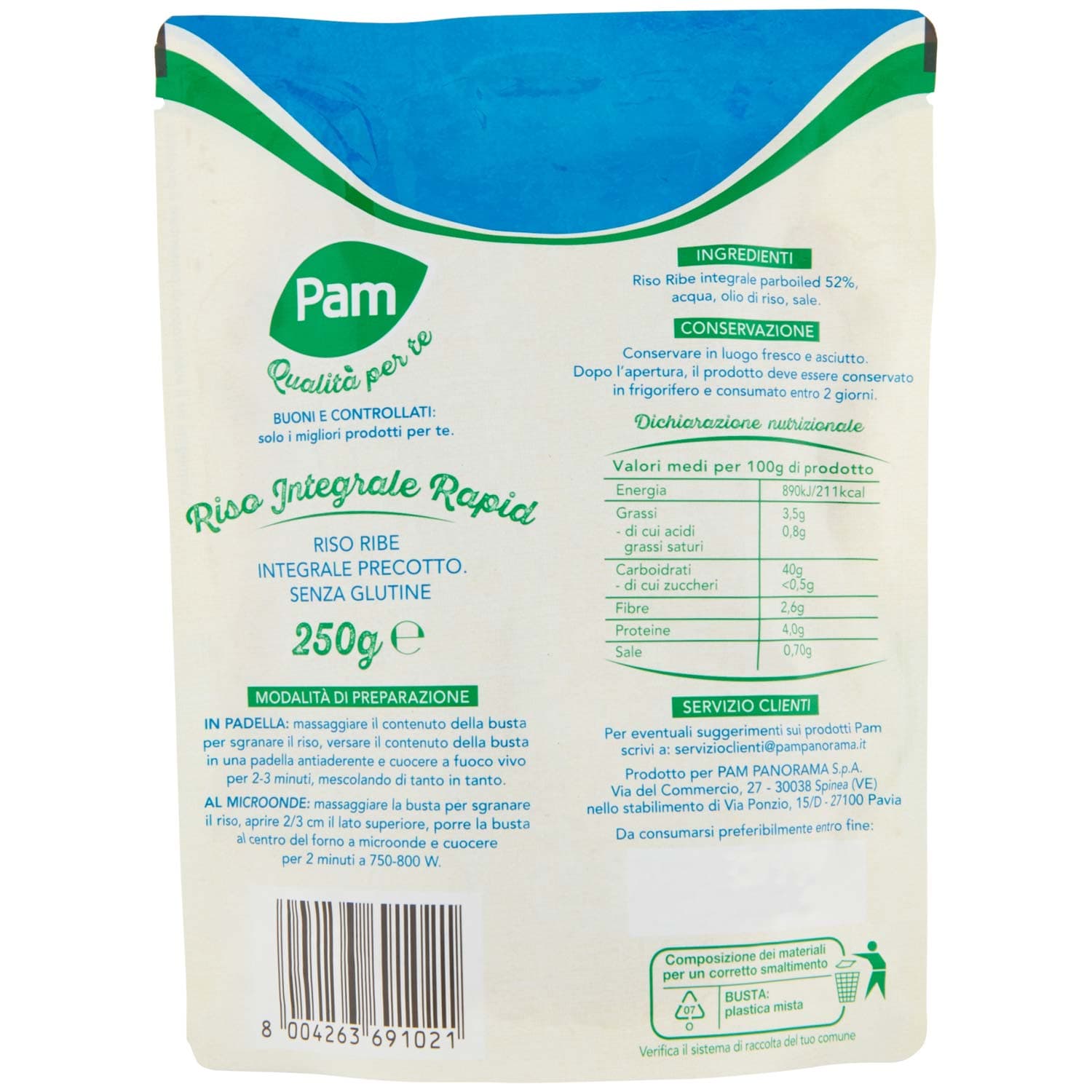 PAM Qualità per te Riso Integrale Rapid Ribe 250 g – immagine 5