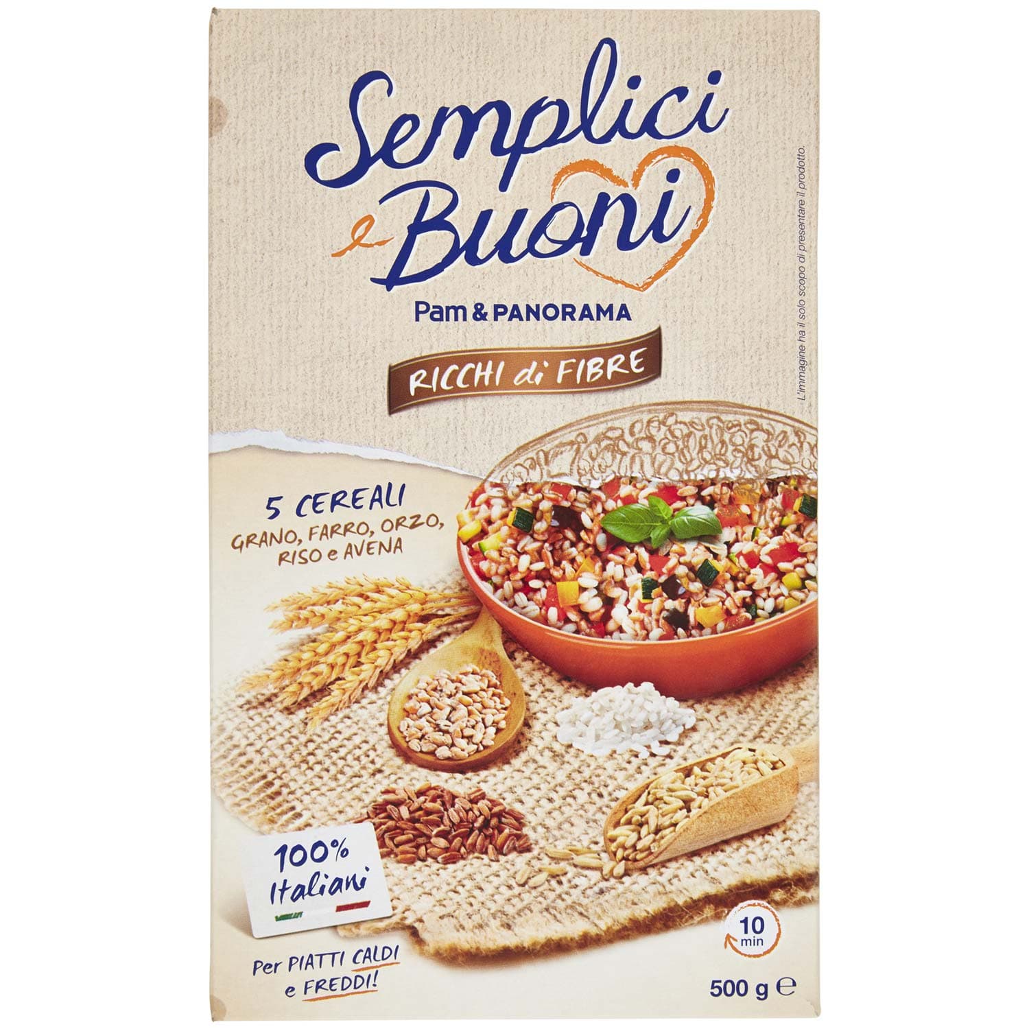 SEMPLICI E BUONI Ricchi di Fibre 5 cereali Grano, Farro, Orzo, Riso e Avena 500 g – immagine 3